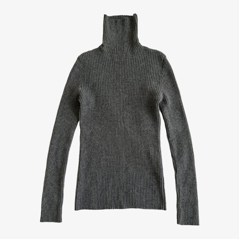 Vintage Gray Ribbed Wool Turtleneck Sweater by A.P.C.